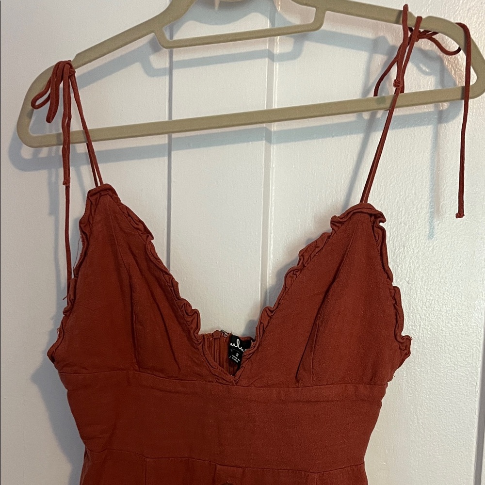 Lulu’s Rust Midi Dress - Picture 3 of 11